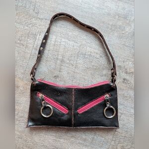 Y2K Mini Purse Shoulder Bag Black And Pink Vintage Unbranded